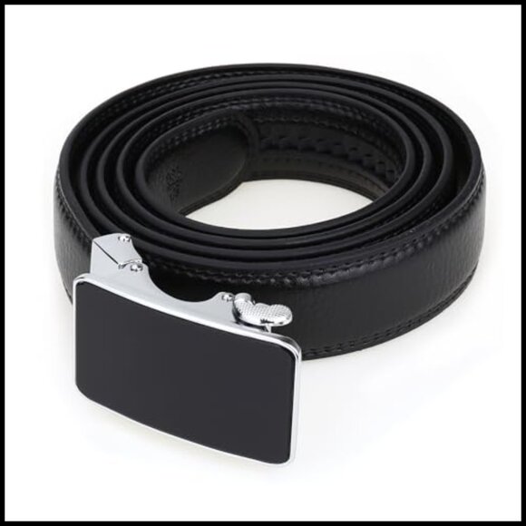 Leather Ratchet Dress Belt with Adjustable Buckle 1 1/4 Inches Width main image 4